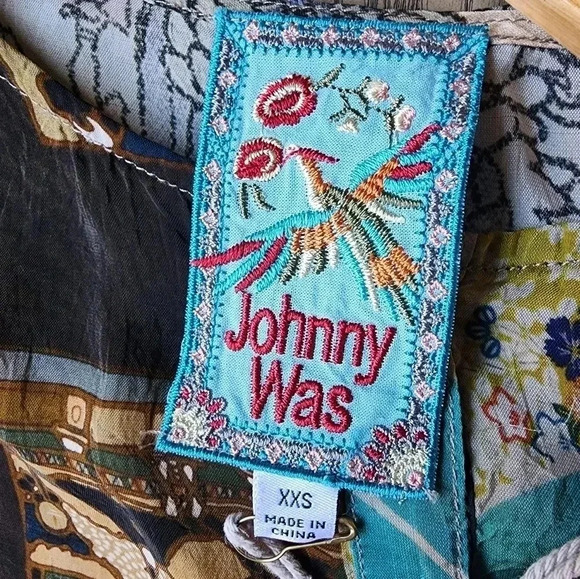 Johnny Was Vera Multi Color Patchwork Tunic size XXSmall New Boho - Picture 10 of 13
